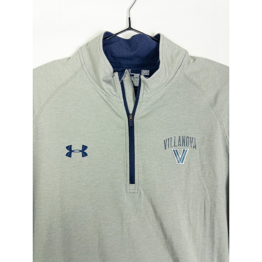 Under Armour Villanova Wildcats Mens L Gray 1/4 Zip Pullover NCAA Embroidered